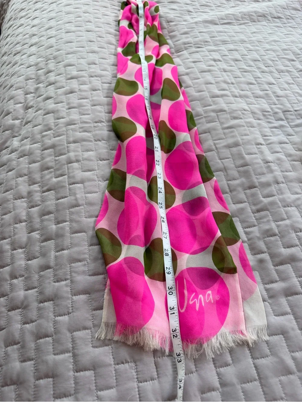 Vintage Vera Neumann Pink & Green Geometric Silk-Blend Scarf
